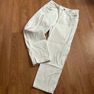 Cotton On White Stretch Straight-Leg Jeans – Size 14